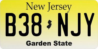 NJ license plate B38NJY