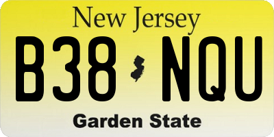 NJ license plate B38NQU