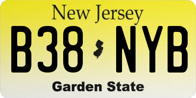 NJ license plate B38NYB