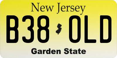 NJ license plate B38OLD