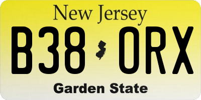 NJ license plate B38ORX
