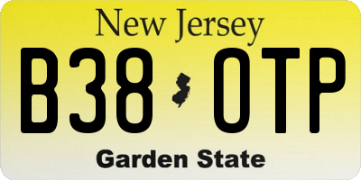 NJ license plate B38OTP
