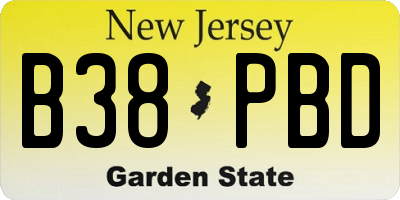 NJ license plate B38PBD
