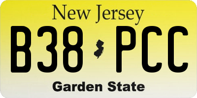 NJ license plate B38PCC