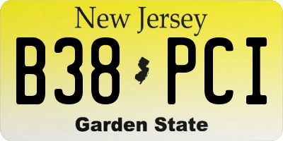 NJ license plate B38PCI