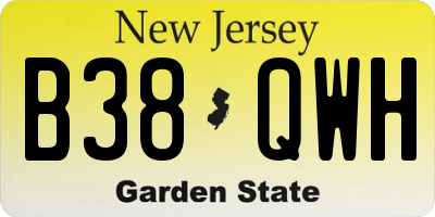 NJ license plate B38QWH