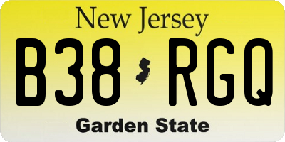 NJ license plate B38RGQ