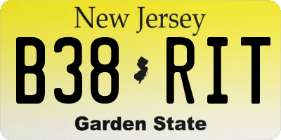NJ license plate B38RIT