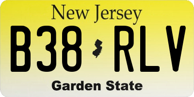 NJ license plate B38RLV