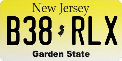 NJ license plate B38RLX