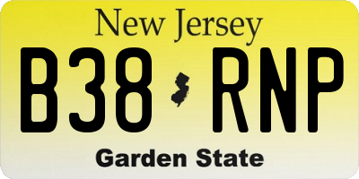 NJ license plate B38RNP