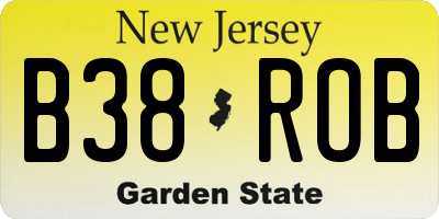 NJ license plate B38ROB