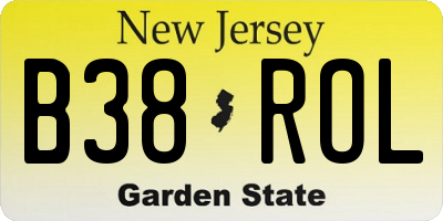 NJ license plate B38ROL