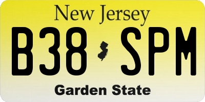 NJ license plate B38SPM