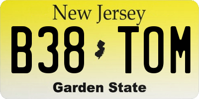 NJ license plate B38TOM
