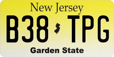 NJ license plate B38TPG