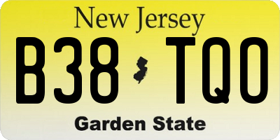 NJ license plate B38TQO