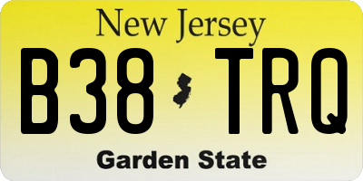 NJ license plate B38TRQ