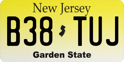 NJ license plate B38TUJ