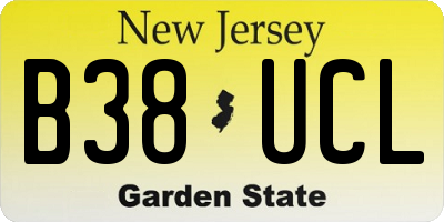 NJ license plate B38UCL