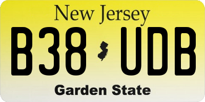 NJ license plate B38UDB