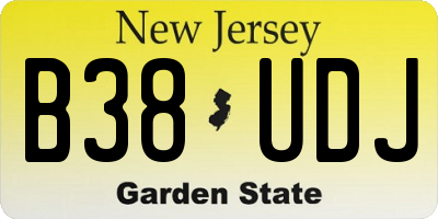 NJ license plate B38UDJ
