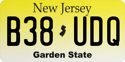 NJ license plate B38UDQ