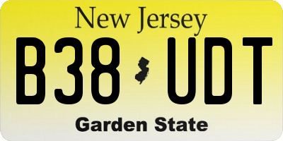 NJ license plate B38UDT