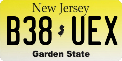 NJ license plate B38UEX