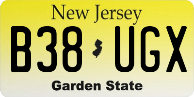 NJ license plate B38UGX