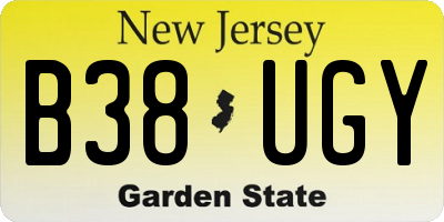 NJ license plate B38UGY