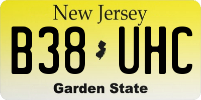 NJ license plate B38UHC