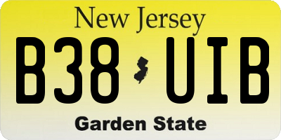 NJ license plate B38UIB