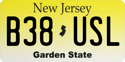 NJ license plate B38USL