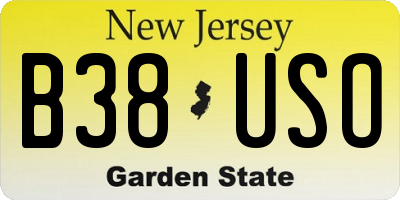 NJ license plate B38USO