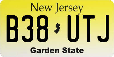 NJ license plate B38UTJ