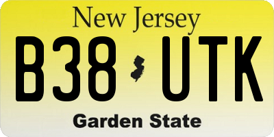 NJ license plate B38UTK