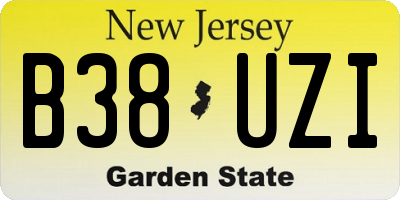 NJ license plate B38UZI