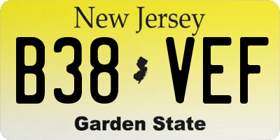 NJ license plate B38VEF