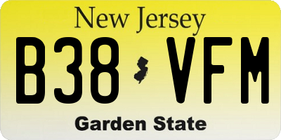 NJ license plate B38VFM
