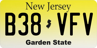 NJ license plate B38VFV