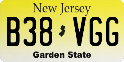 NJ license plate B38VGG