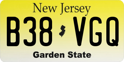 NJ license plate B38VGQ