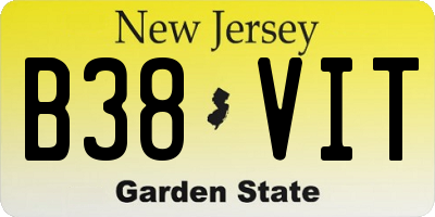 NJ license plate B38VIT