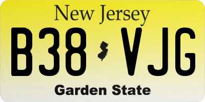 NJ license plate B38VJG