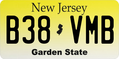 NJ license plate B38VMB