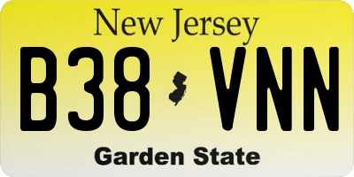 NJ license plate B38VNN
