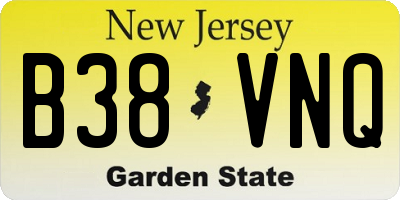 NJ license plate B38VNQ