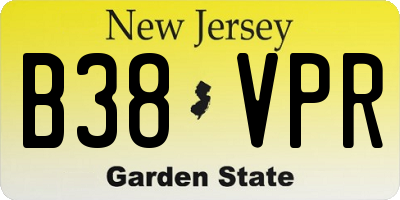 NJ license plate B38VPR