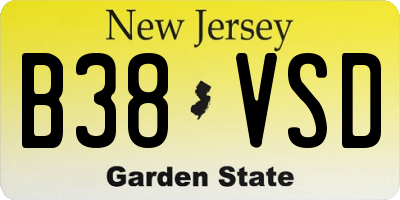 NJ license plate B38VSD